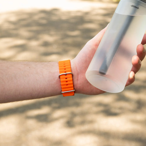 Silicone Ocean Strap 'Classic', orange, lifestyle photo