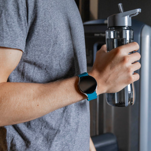 Wave Silicone Strap, green-blue, lifestyle photo