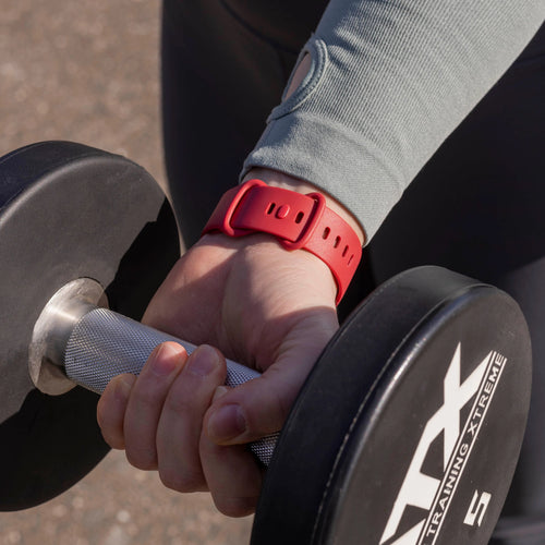 Silicone Strap 'Classic', wine red, lifestyle photo