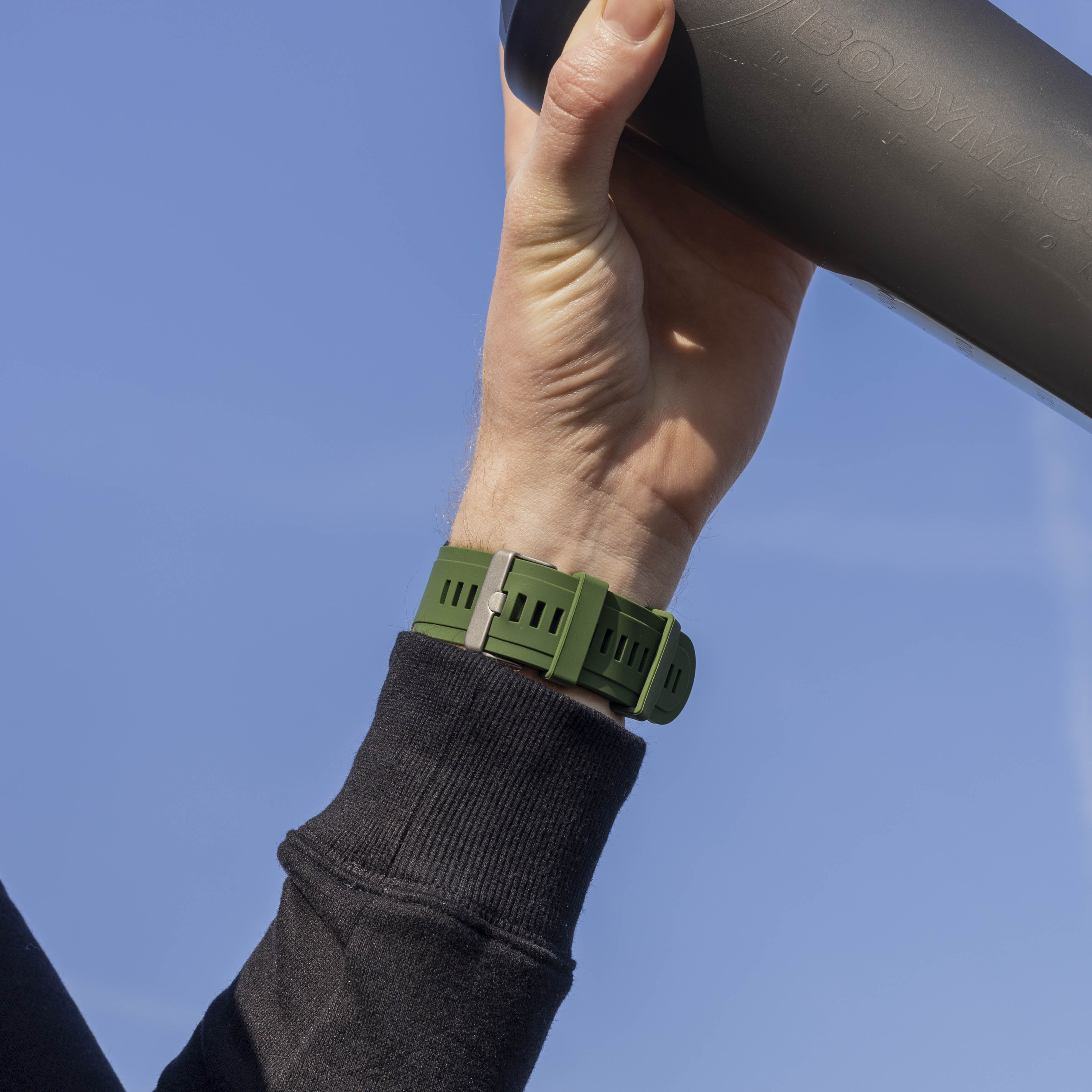 Correa silicona brillante Garmin Fenix 5x/6x (verde militar)