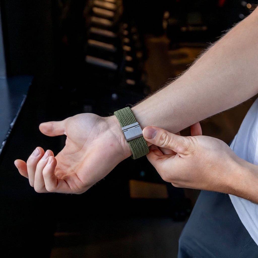Correa nylon trenzada Samsung Galaxy Watch Ultra 2 (verde oliva)