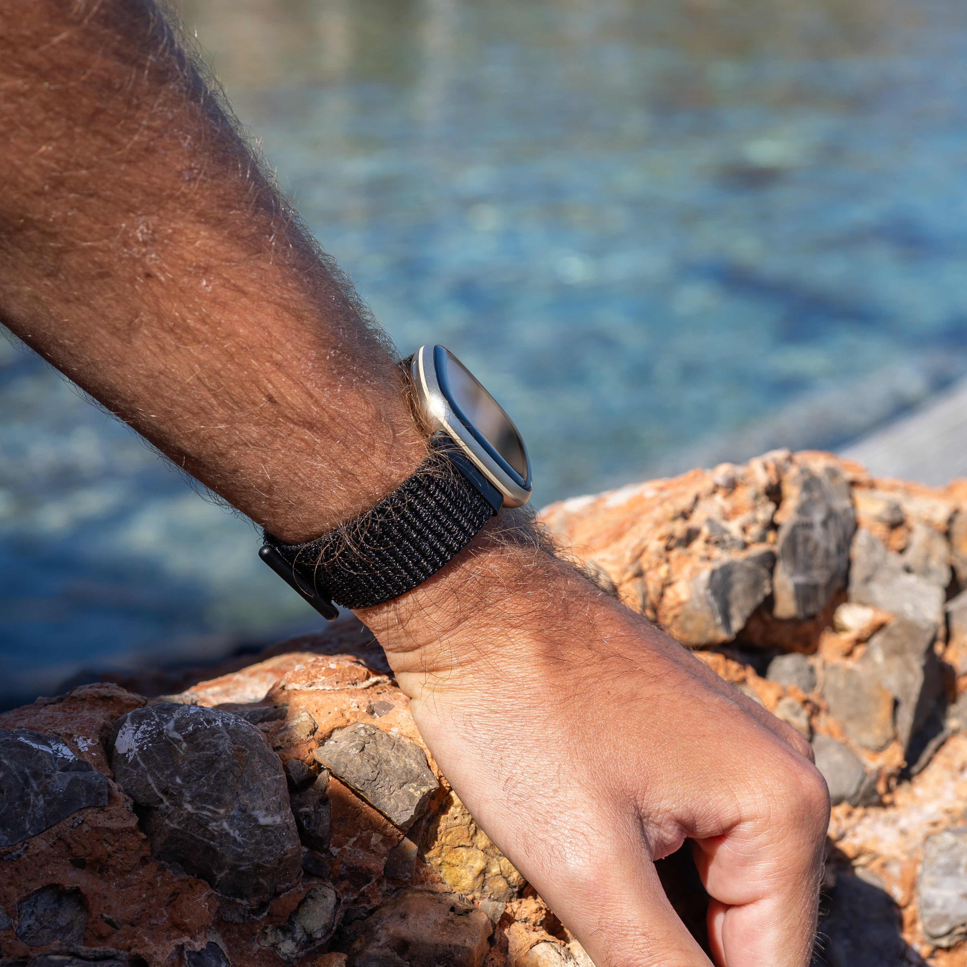 Correa nylon Fitbit Sense (negra)