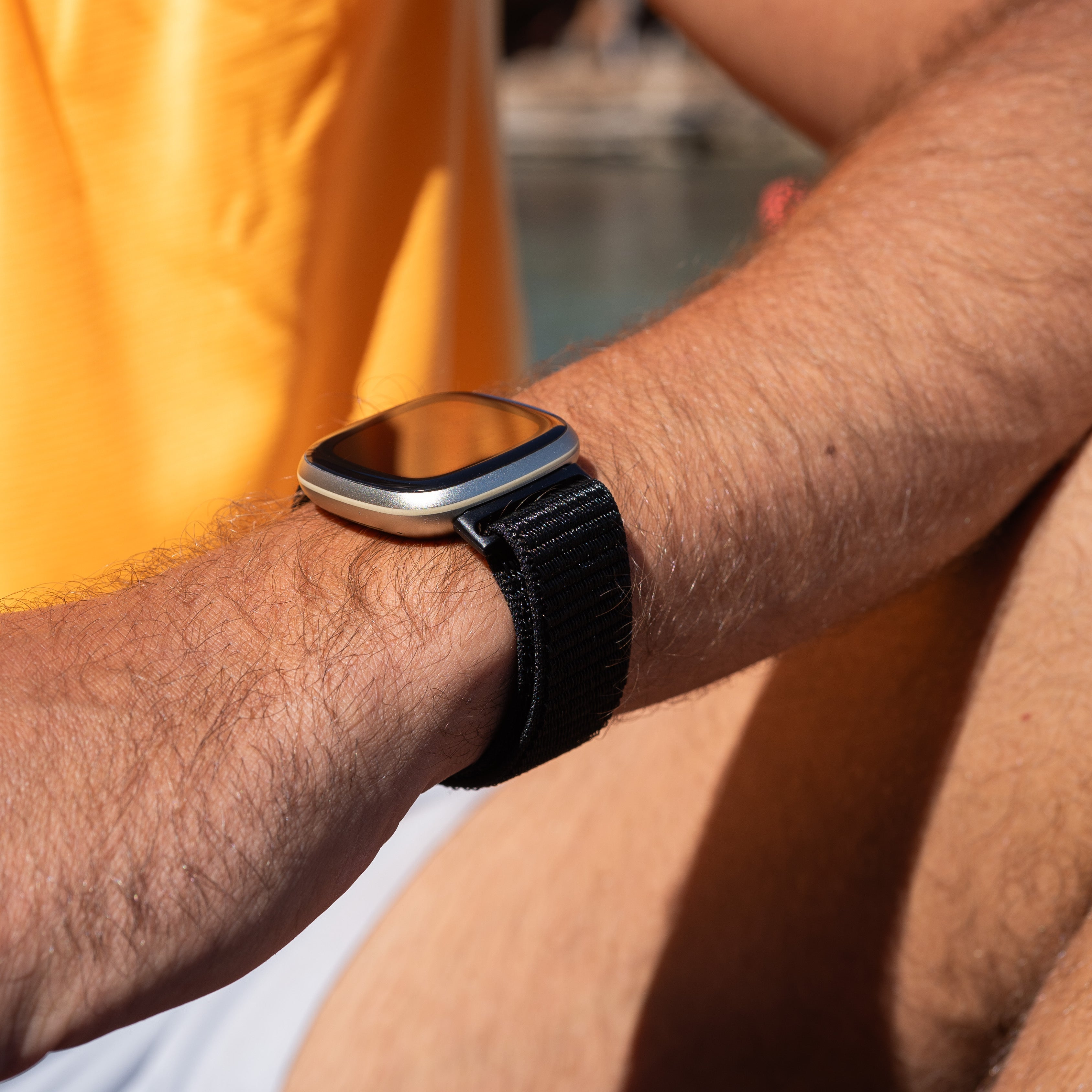 Correa nylon Fitbit Sense (negra)