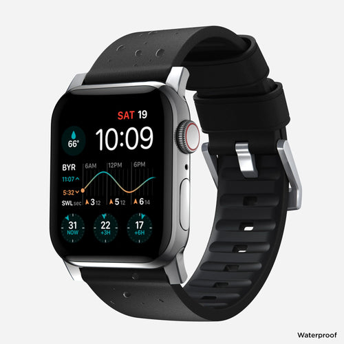 Nomad Correa hibrida Apple Watch Active Pro (negro/plateado)