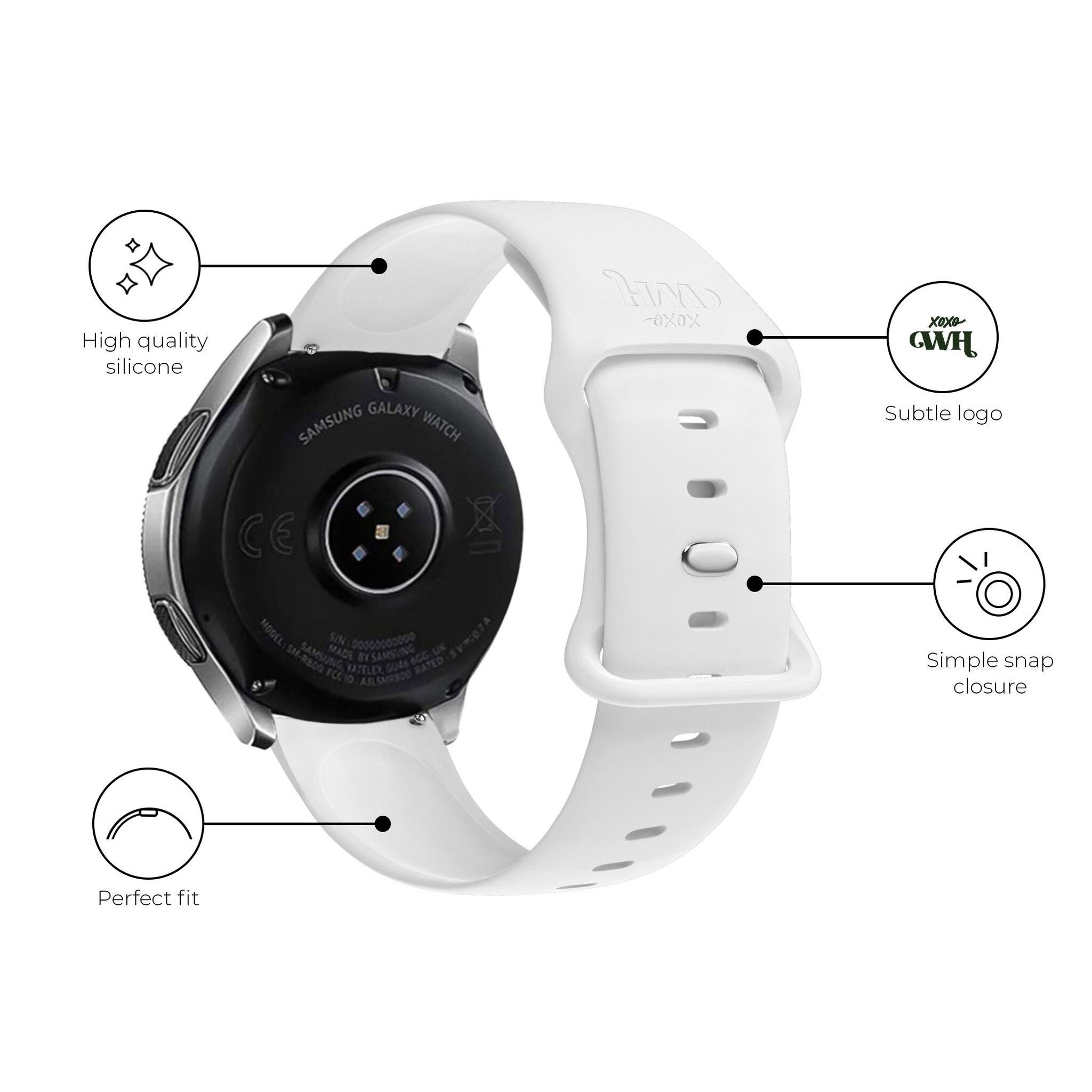 Correa silicona xoxo Wildhearts Samsung Galaxy Watch 4 40mm (blanco)