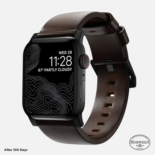 Nomad Correa cuero moderna Apple Watch (marrón/negro)