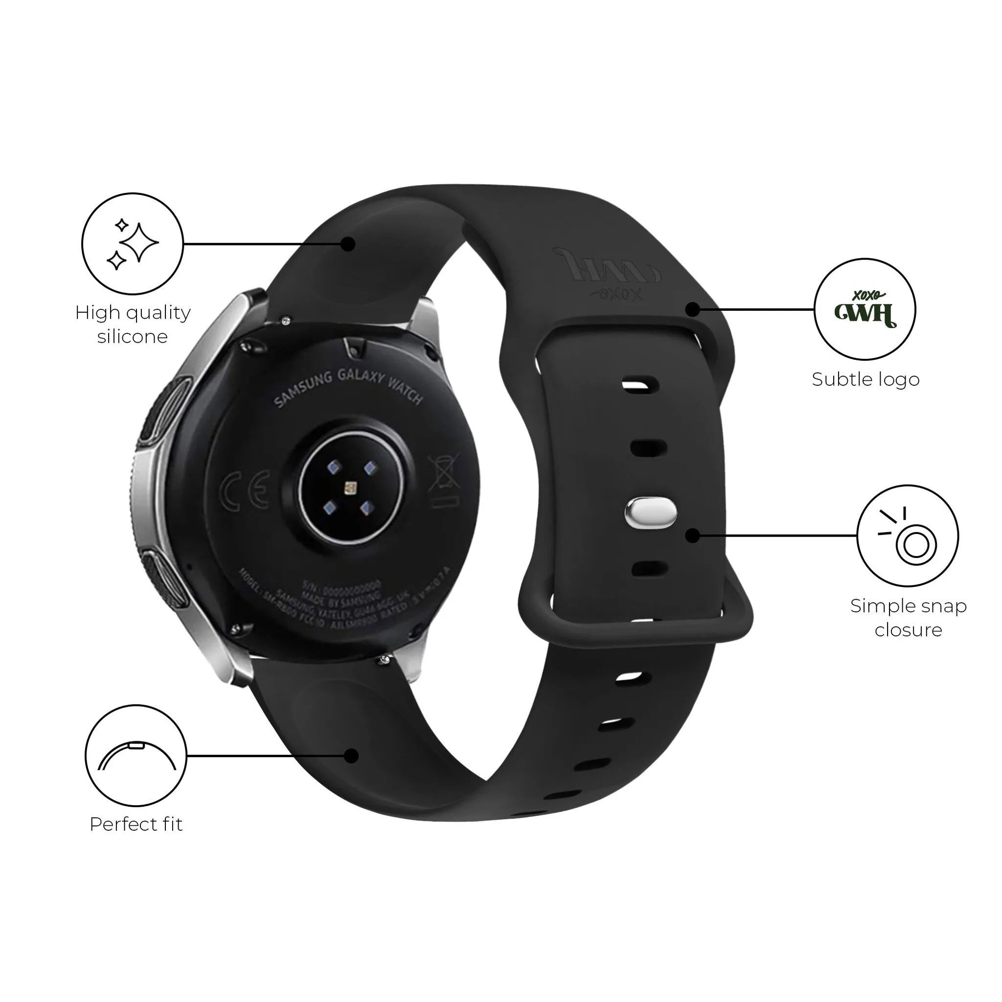 Correa silicona xoxo Wildhearts Xiaomi Amazfit GTS (negro)