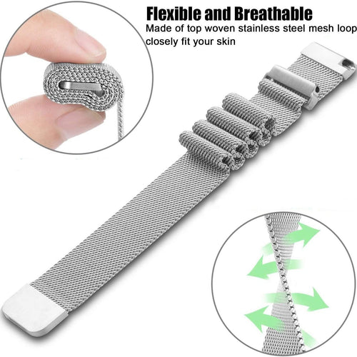 Garmin Vivoactive 4 Milanese Strap (Silver)