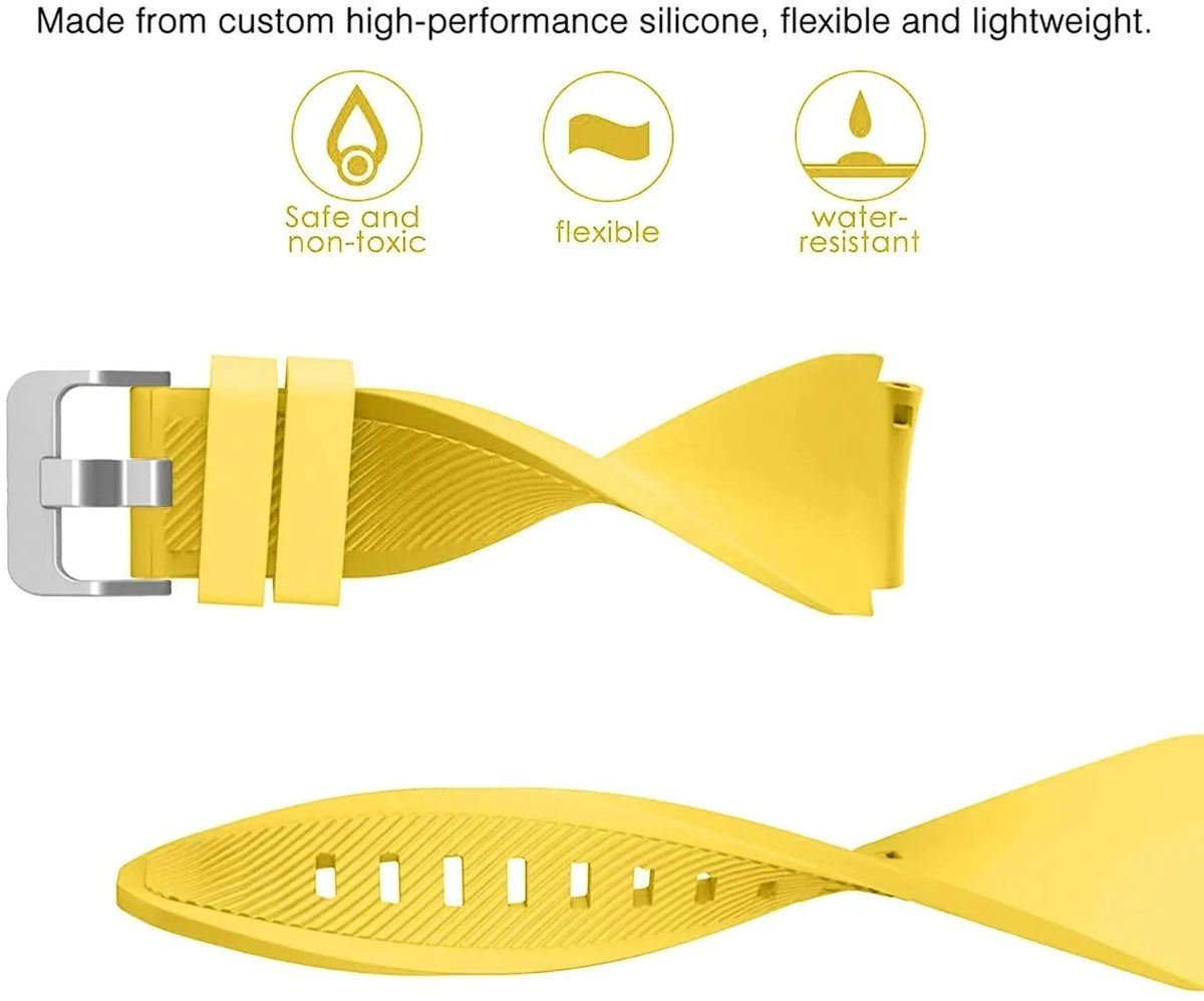 Twill Silicone Strap, yellow, infographic (USP banner)