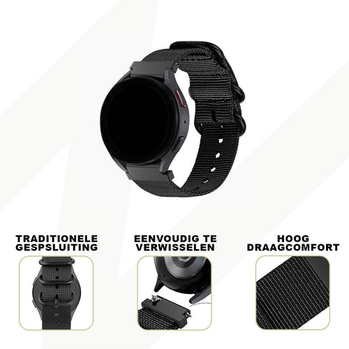 Bandz Garmin Vivoactive 3 Buckled Nylon Strap (Black)