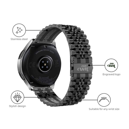 Correa acero xoxo Wildhearts Huawei Watch GT 3 46mm (negro)