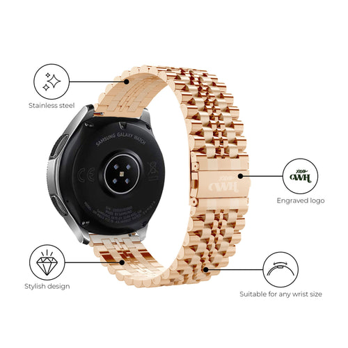 xoxo Wildhearts Samsung Galaxy Watch 42mm Steel Strap (Rose Gold)