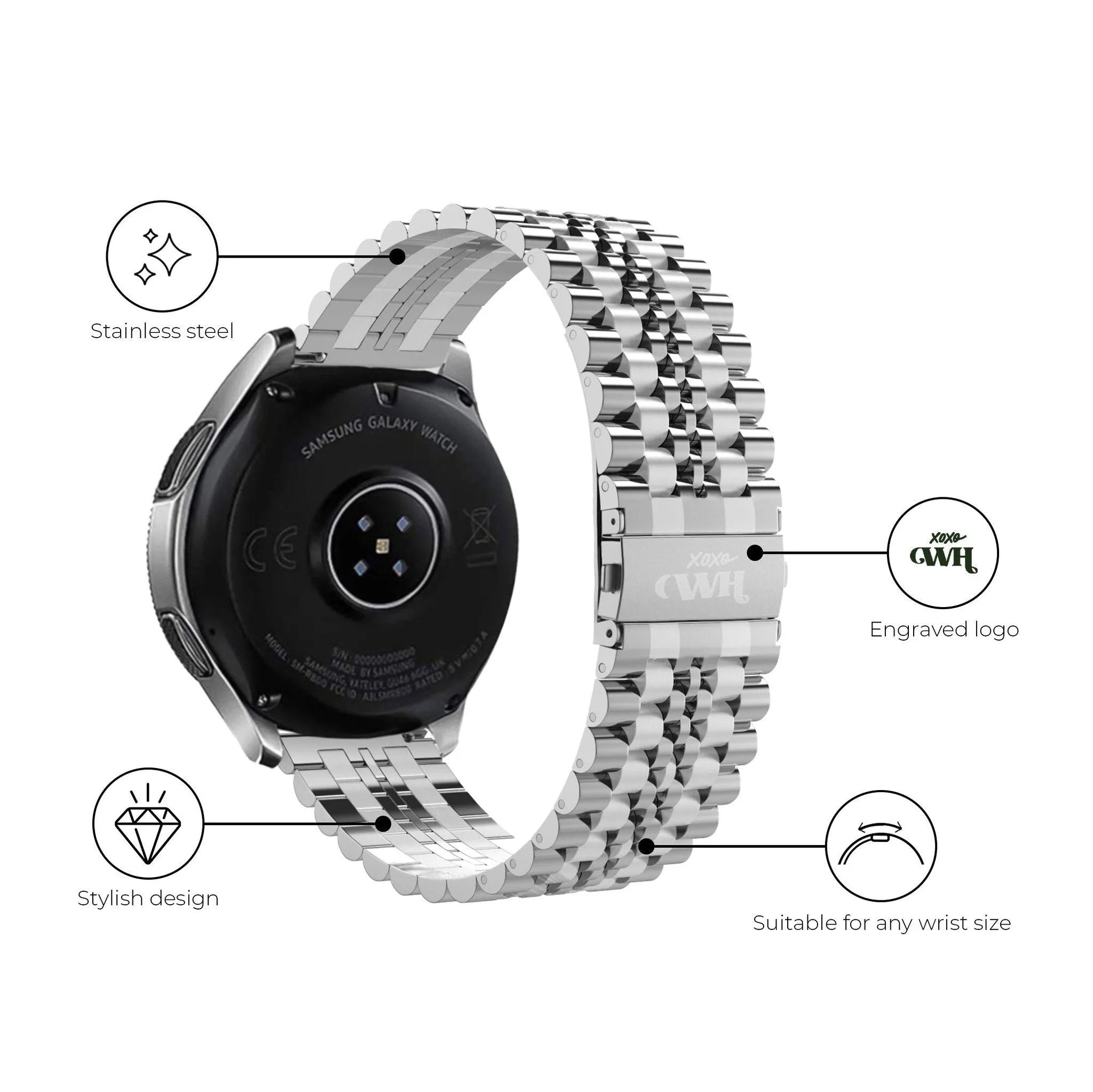 Correa acero xoxo Wildhearts Xiaomi Amazfit Bip (plateado)