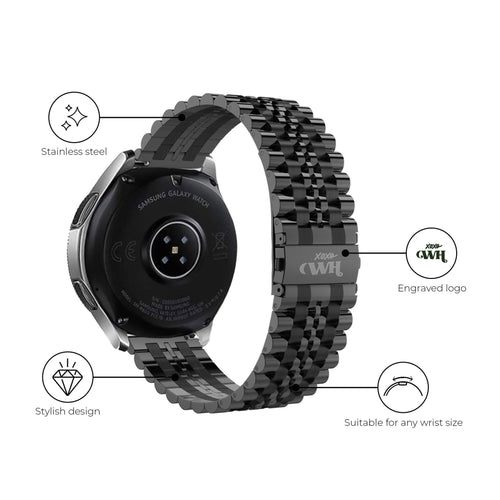 xoxo Wildhearts Samsung Galaxy Watch 42mm Steel Strap (Black)