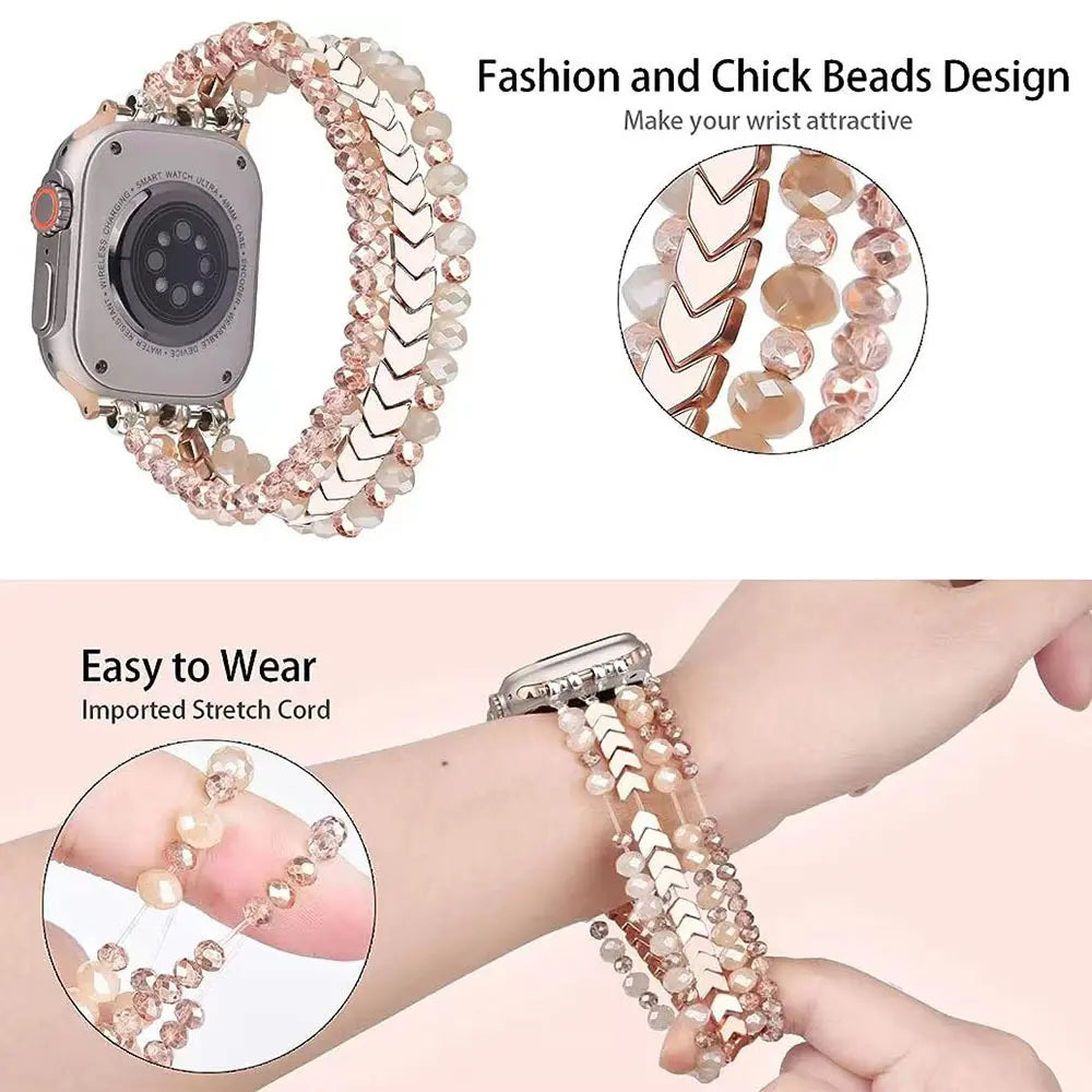 Apple Watch Beaded Strap (Rose Gold)