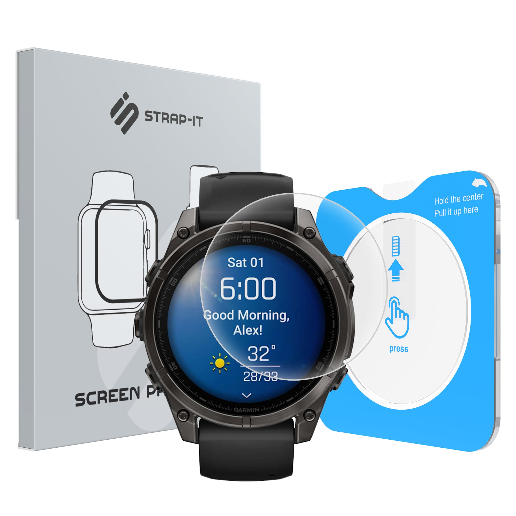 Protector de pantalla con herramienta One-Click- Garmin Fenix 8 - 47mm