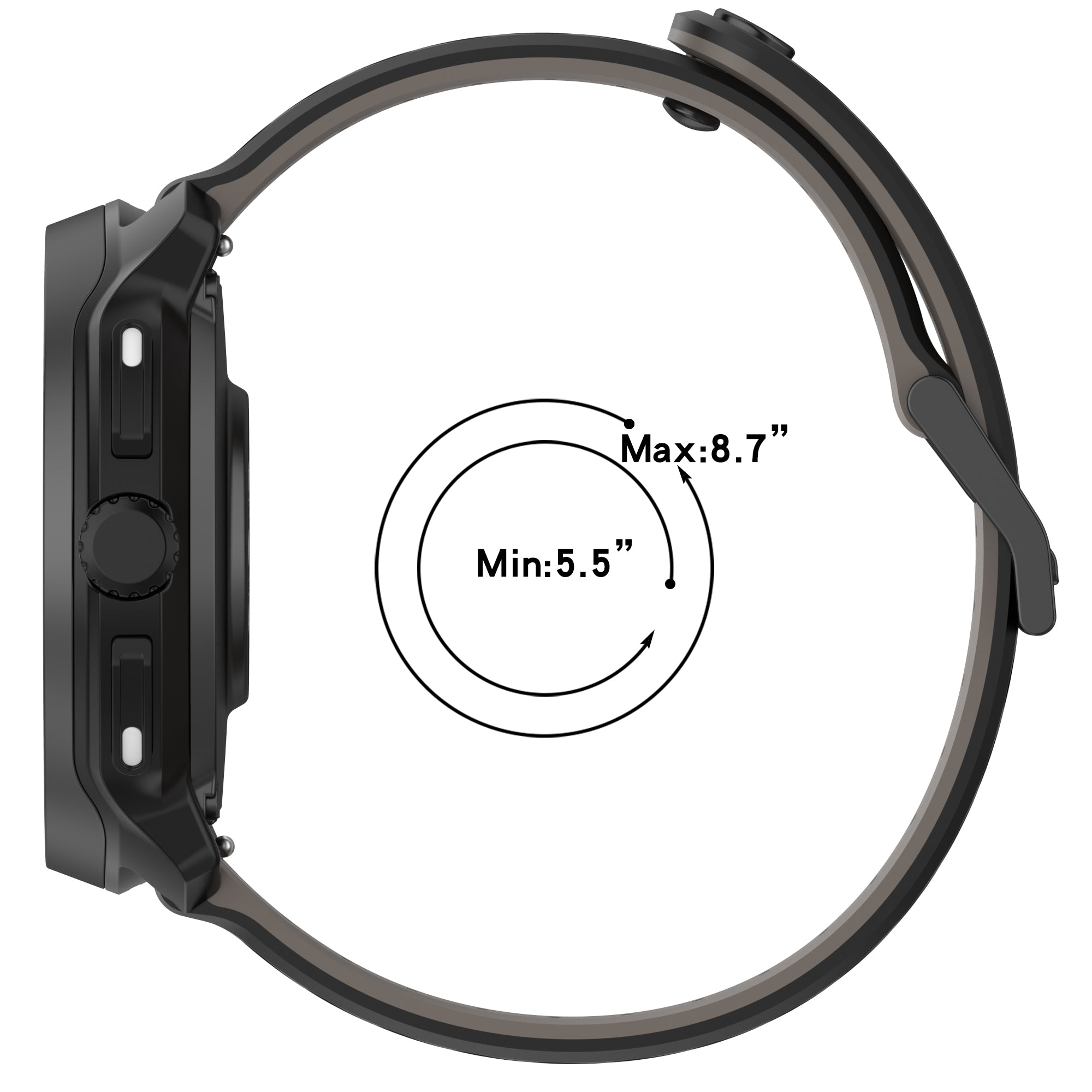Correa silicona a rayas Huawei Watch GT Runner 2 (negro)