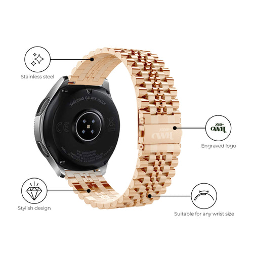 xoxo Wildhearts Samsung Galaxy Watch 46mm Steel Strap (Rose Gold)