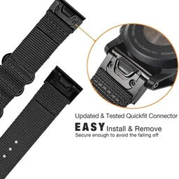Correa nylon con hebilla Garmin Instinct 3 - 45mm (negra)