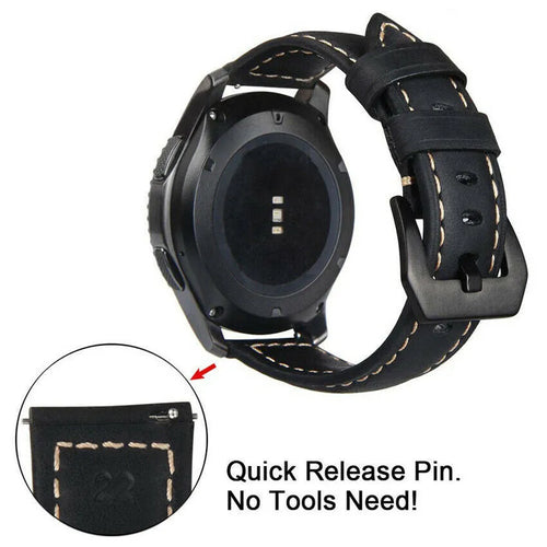 Amazfit Bip Max Leather Strap (Black)