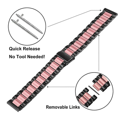 Correa acero Garmin Vivomove Luxe (negro/rosa)