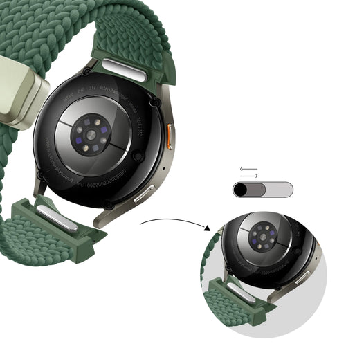 Bandz Samsung Galaxy Watch 6 Classic - 47mm Braided Strap 'Easy Fit' (Green)