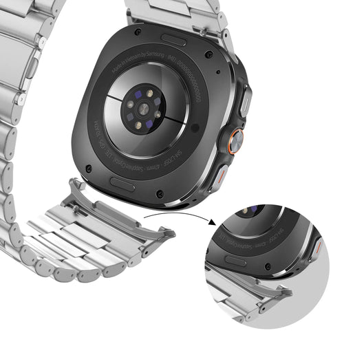 Bandz Samsung Galaxy Watch Ultra 2 Steel Link Strap 'Deluxe' (Silver)