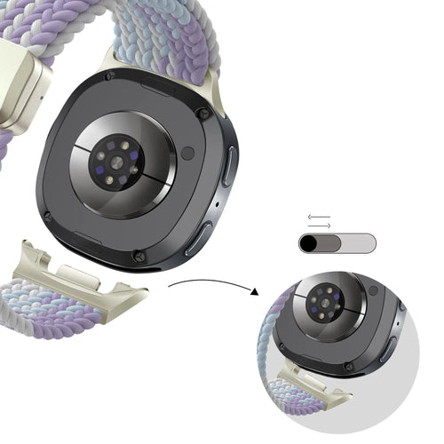 Bandz Samsung Galaxy Watch 9 - 44mm Magnetic Braided Strap (Purple Mix)
