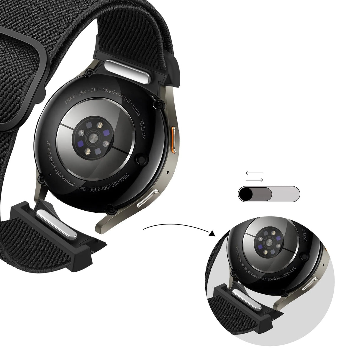 Bandz Correa elastica 'Easy Fit' Samsung Galaxy Watch 4 40mm (negro)