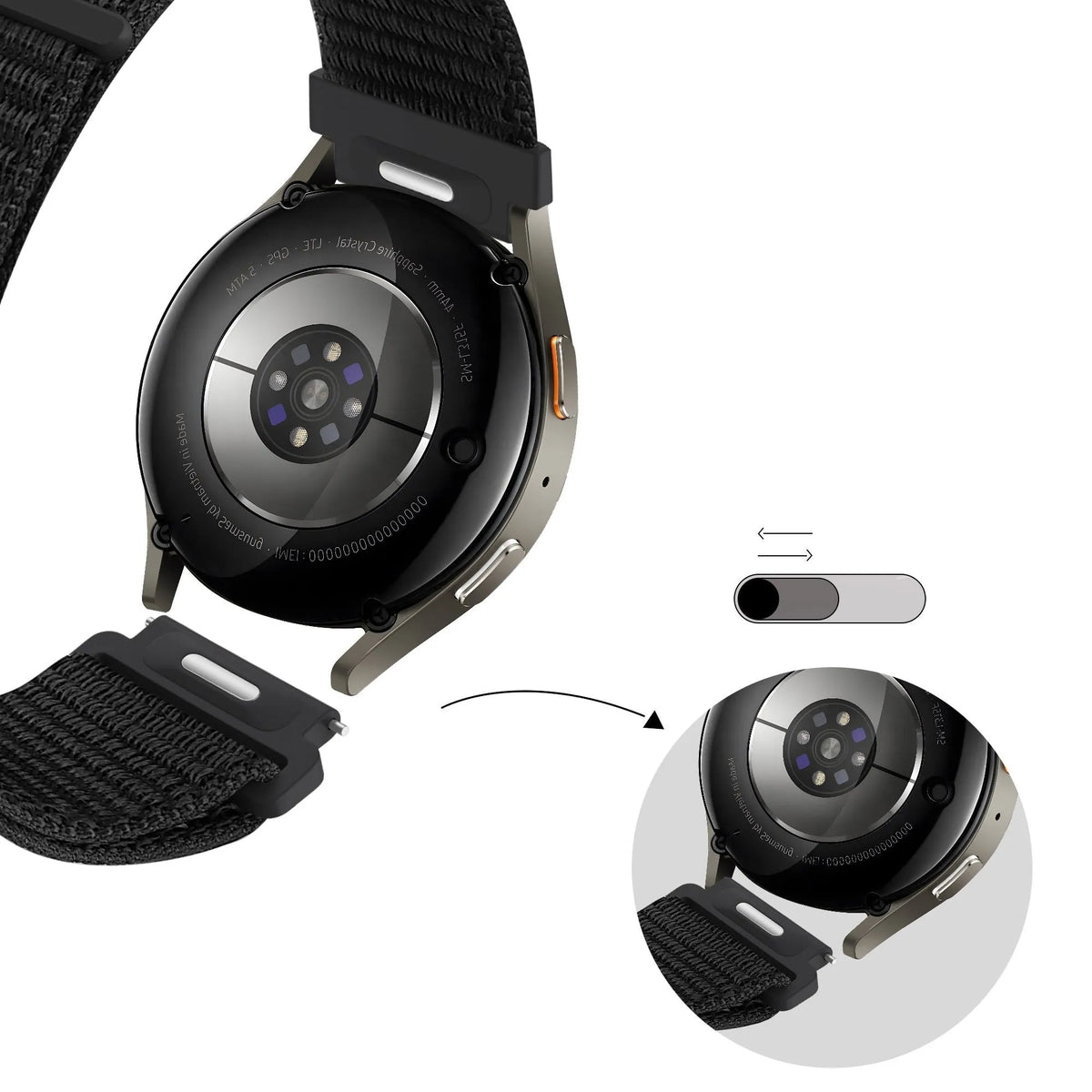 Bandz Correa nylon 'Easy Fit' Amazfit GTS 3 (negro)