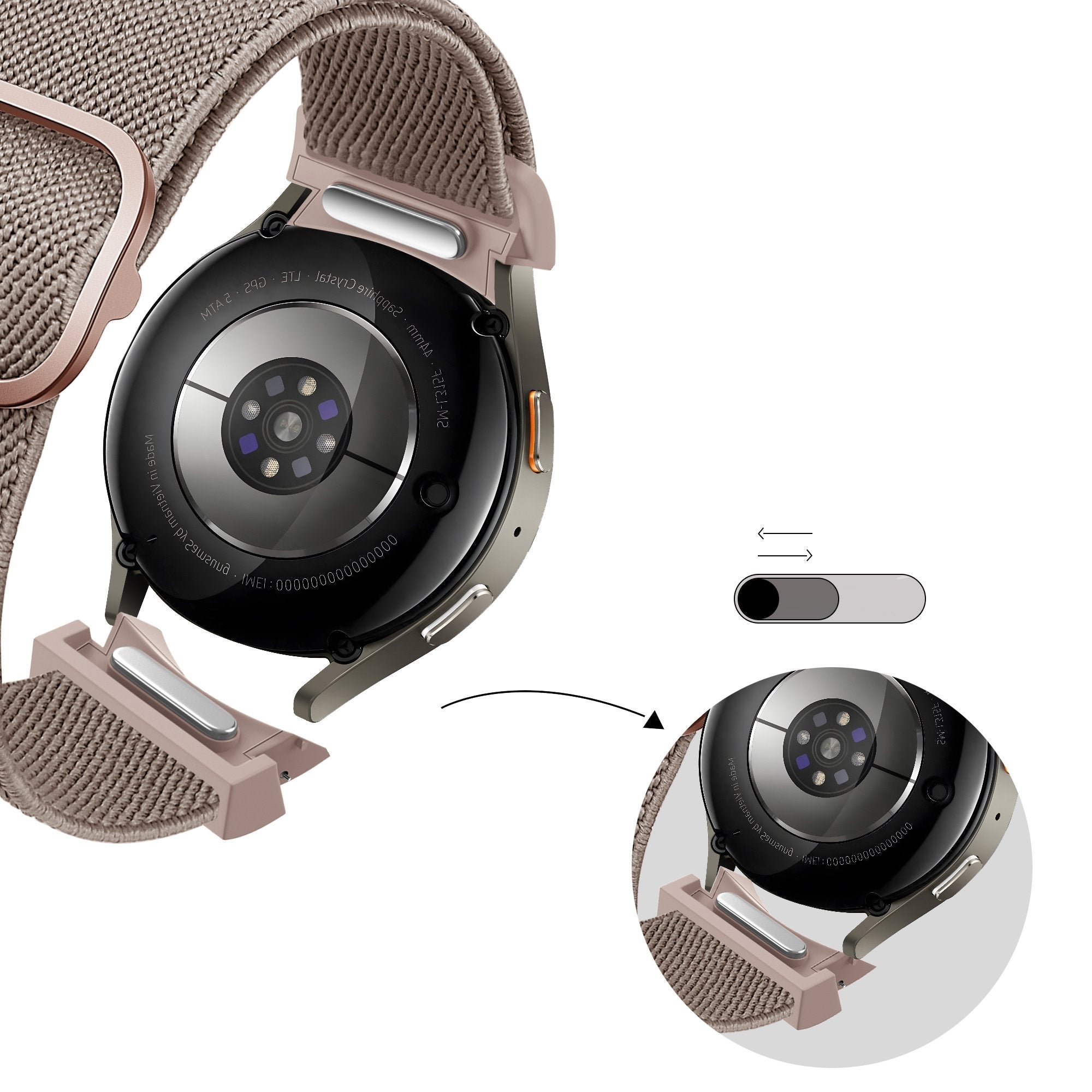 Bandz Samsung Galaxy Watch 4 40mm Elastic Strap 'Easy Fit' (Milk Tea)