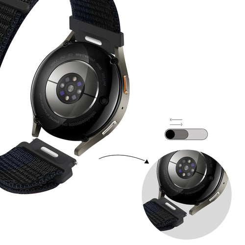 Bandz Suunto Core 2 Nylon Strap 'Easy Fit' (Black/Blue)