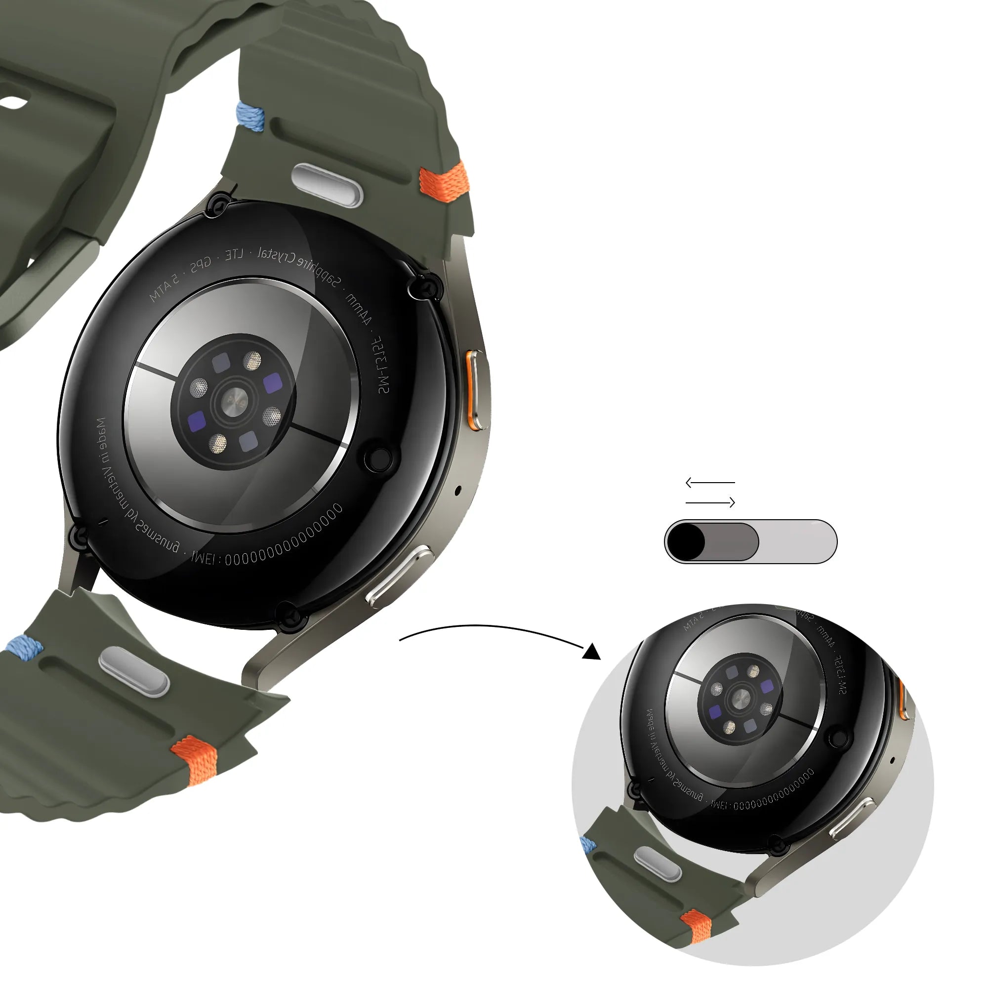 Bandz Correa Wave 'Easy Fit' Samsung Galaxy Watch 4 Classic 42mm (verde)