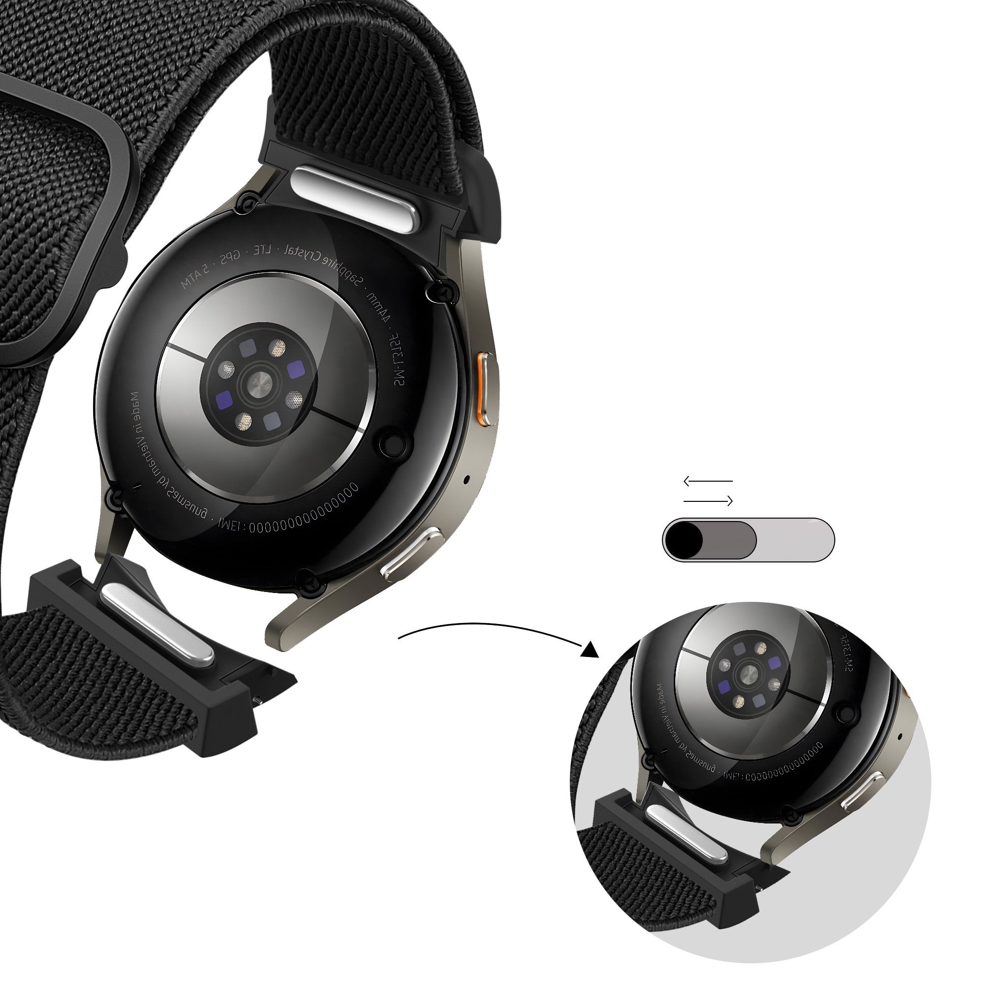Bandz Correa elastica 'Easy Fit' Samsung Galaxy Watch 7 - 44mm (negro)