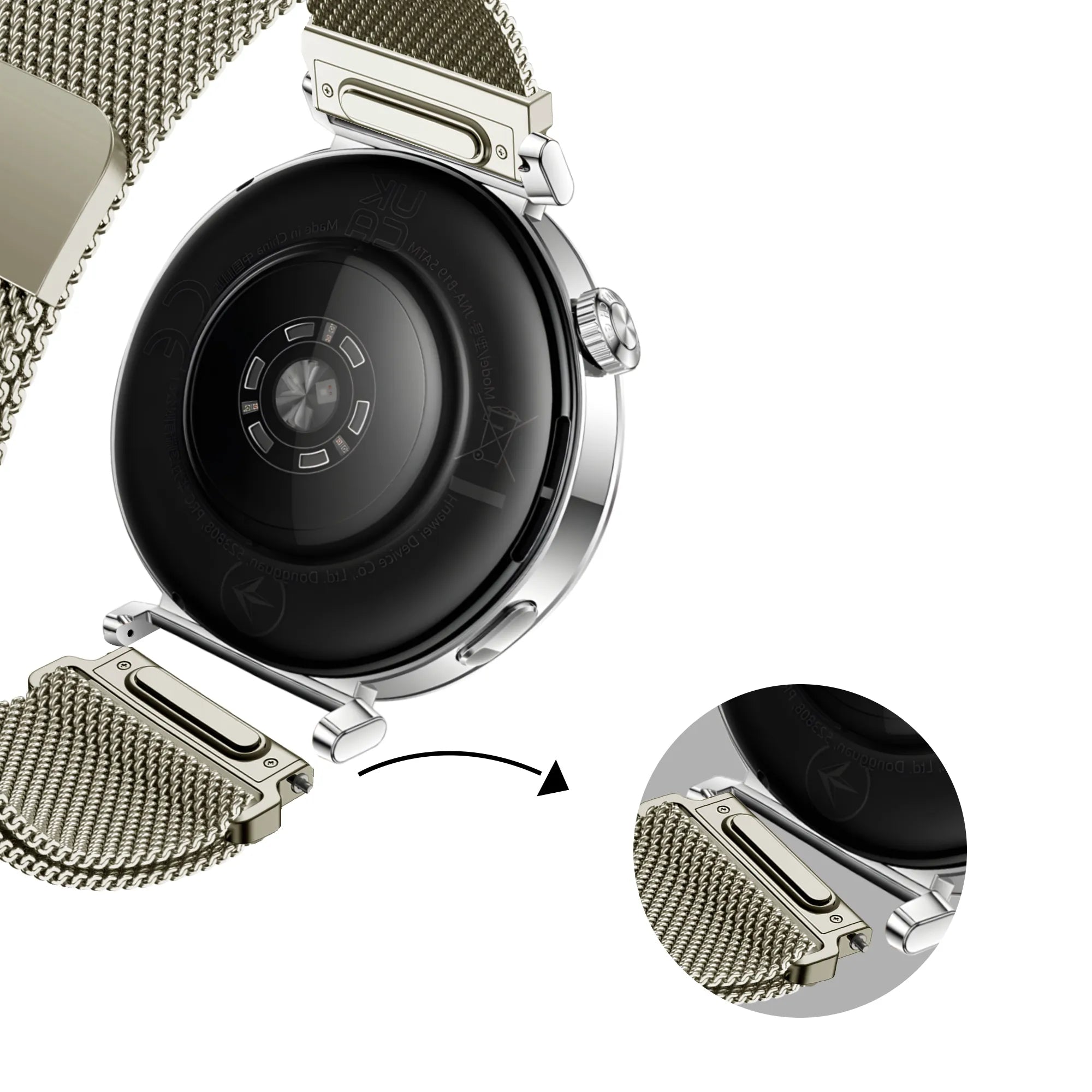 Bandz Correa milanesa 'Easy fit' Huawei Watch GT 5 - 41mm (blanco estrella)
