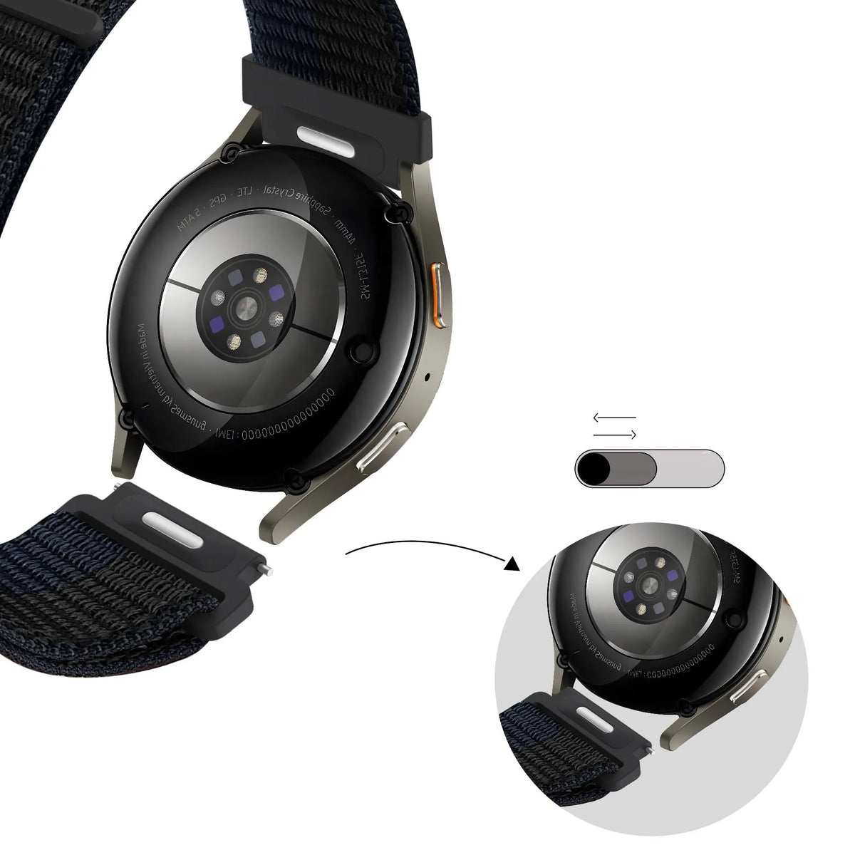 Bandz Correa nylon 'Easy Fit' Amazfit GTR 3 Pro (negro/azul)