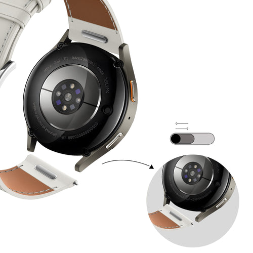 Bandz Withings ScanWatch 2 - 38mm Leather Strap 'Easy Fit' (White)