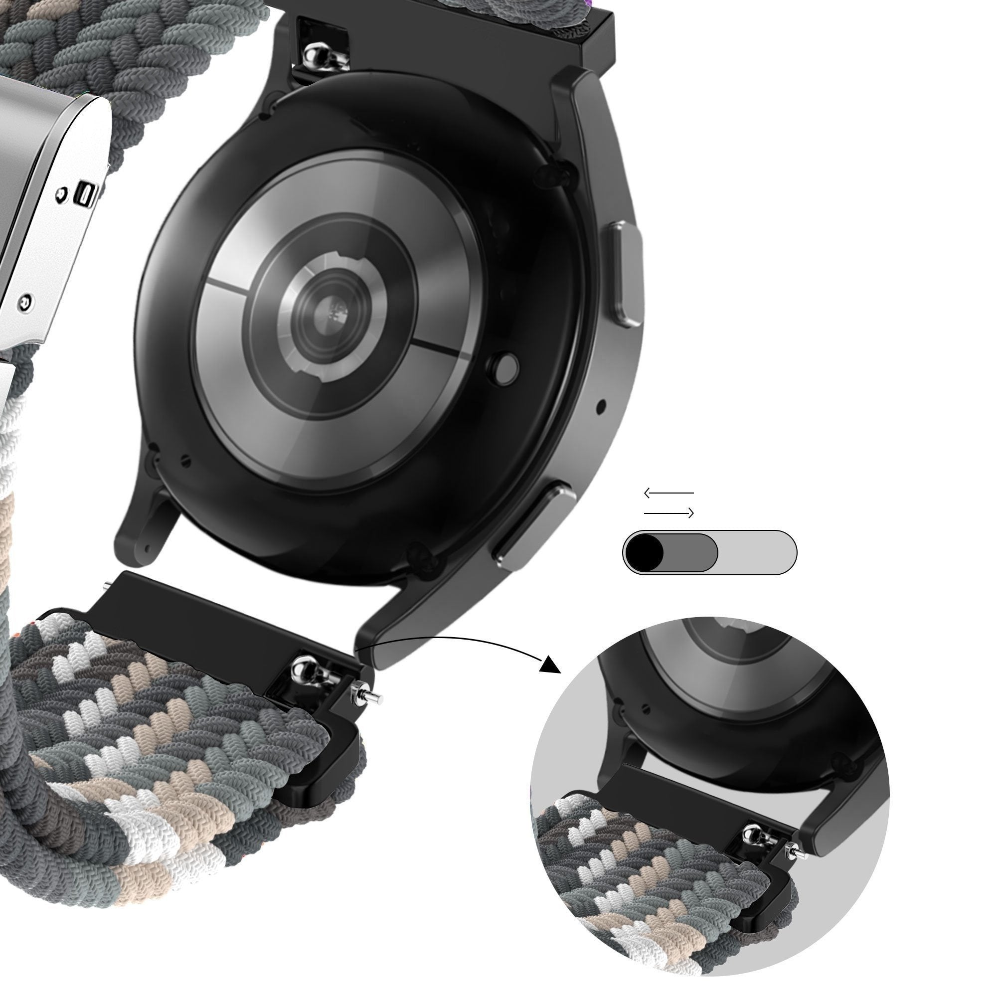Bandz Correa nylon trenzado Samsung Galaxy Watch 7 - 40mm (negro mix)