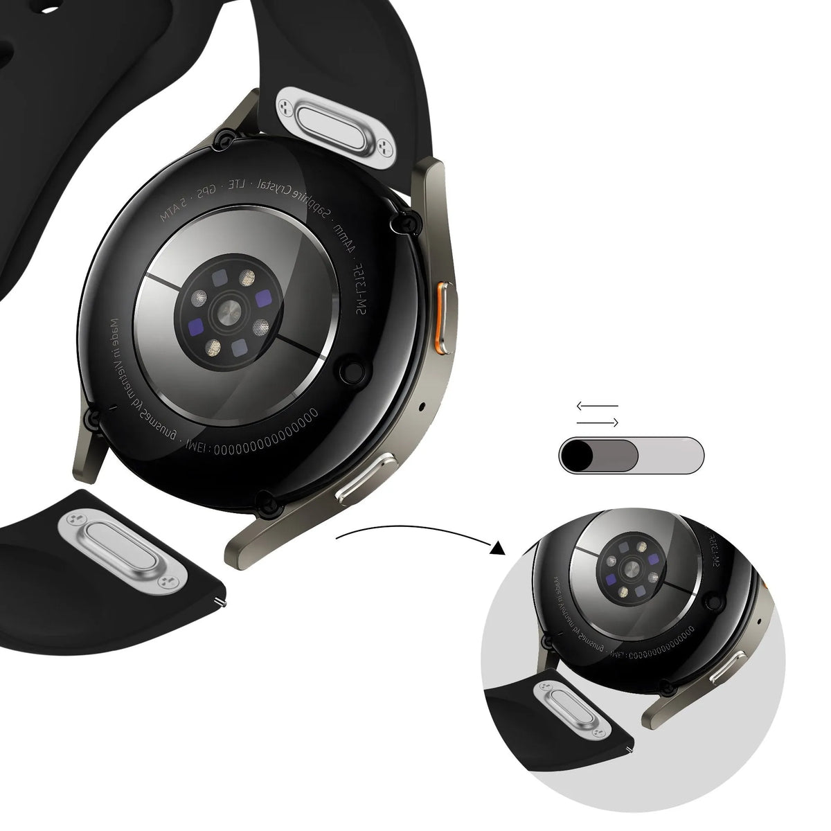 Bandz Huawei Watch GT 5 Pro - 46mm Sport Strap 'Easy Fit' (Black)
