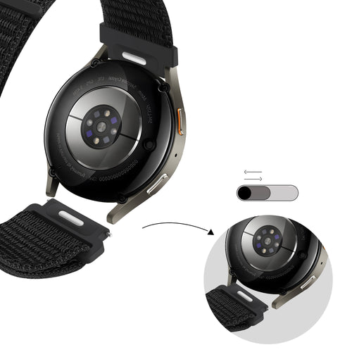 Bandz Correa nylon 'Easy Fit' Samsung Galaxy Watch 46mm (negro)