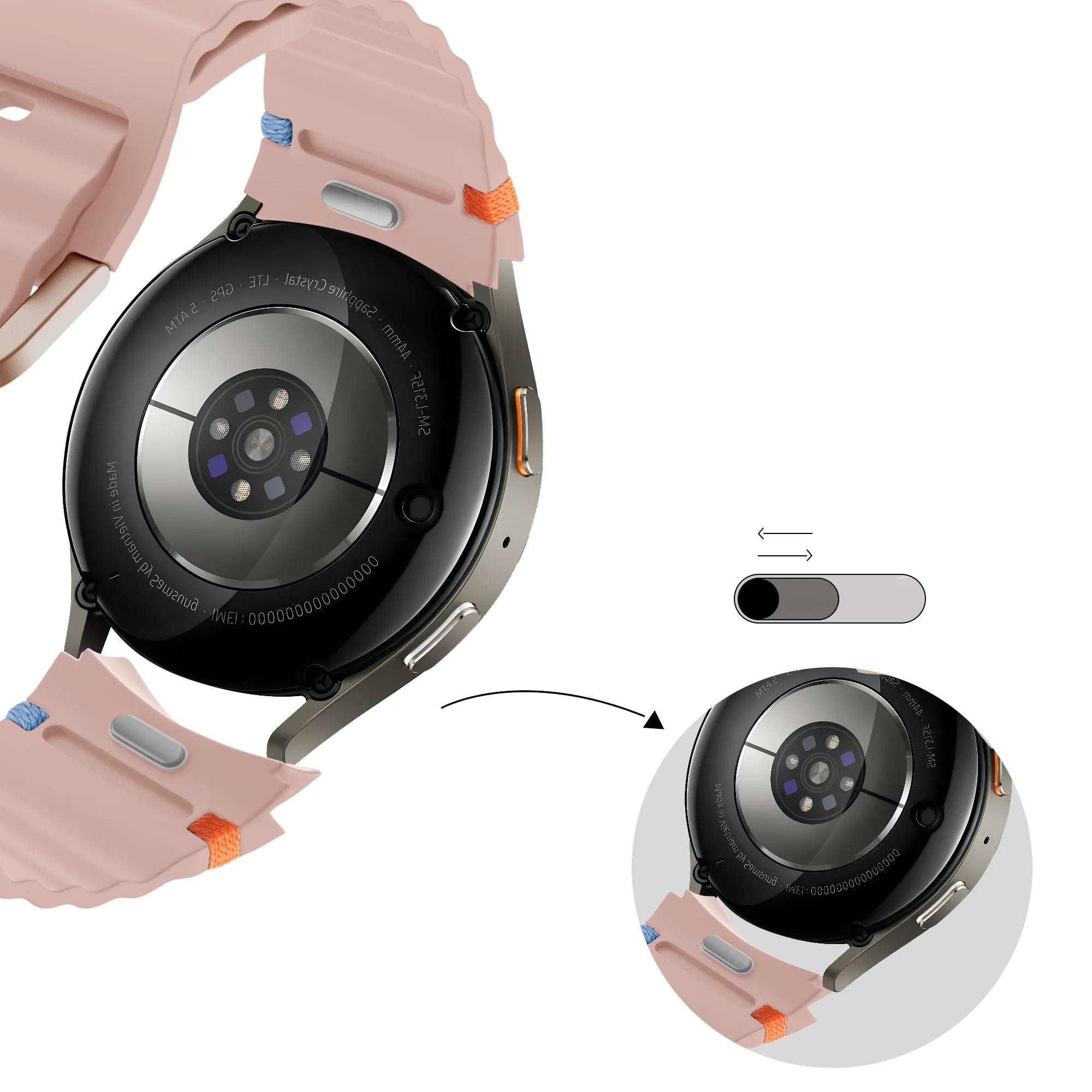 Bandz Correa Wave 'Easy Fit' Samsung Galaxy Watch 7 - 40mm (rosa claro)