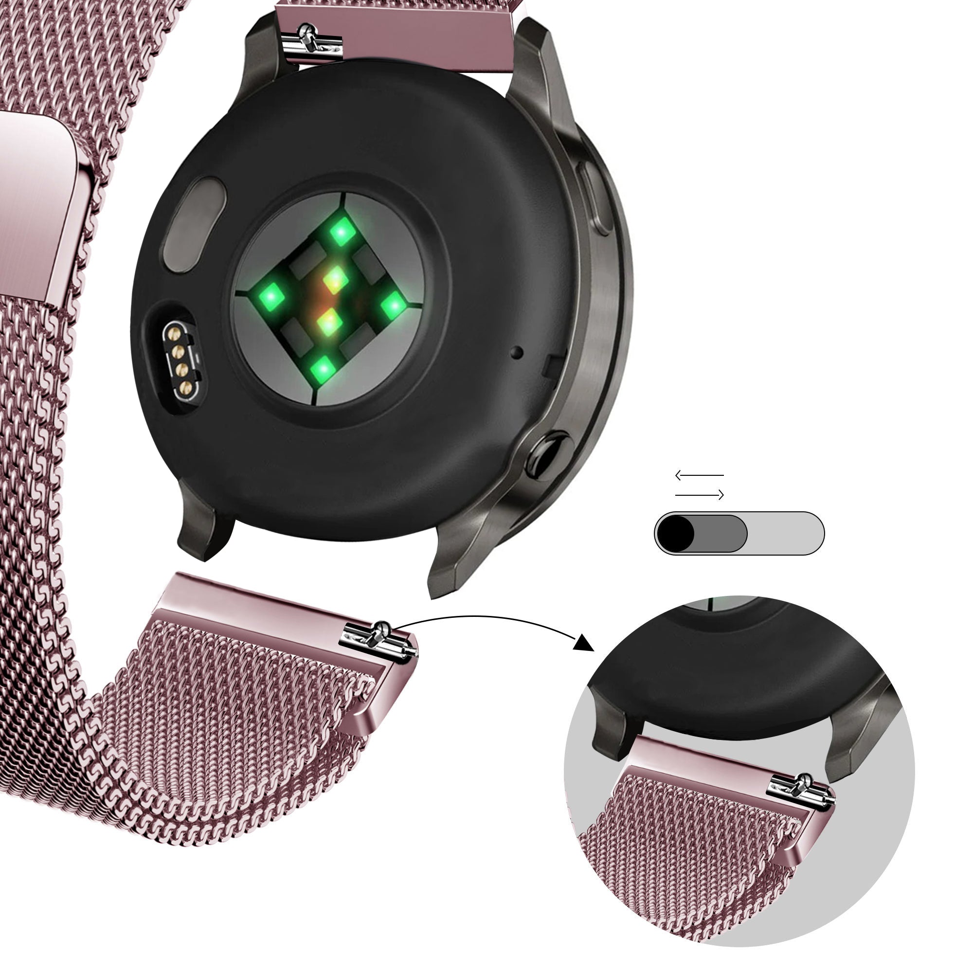 Bandz Garmin Venu 3s Milanese Loop Strap (Pink)