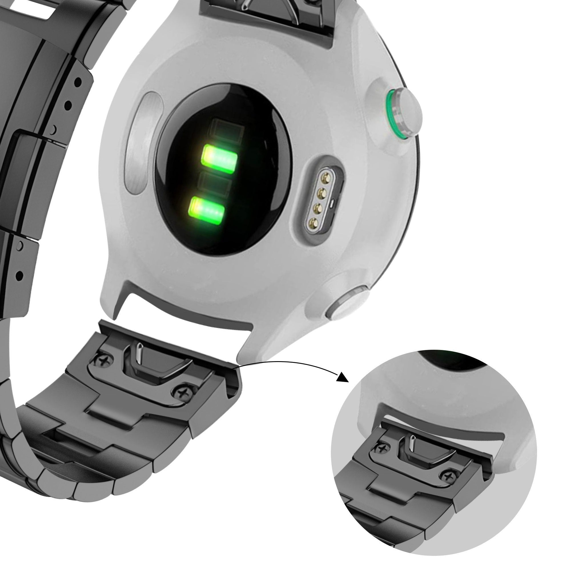 Bandz Correa titanio Garmin Descent G 2 (gris)