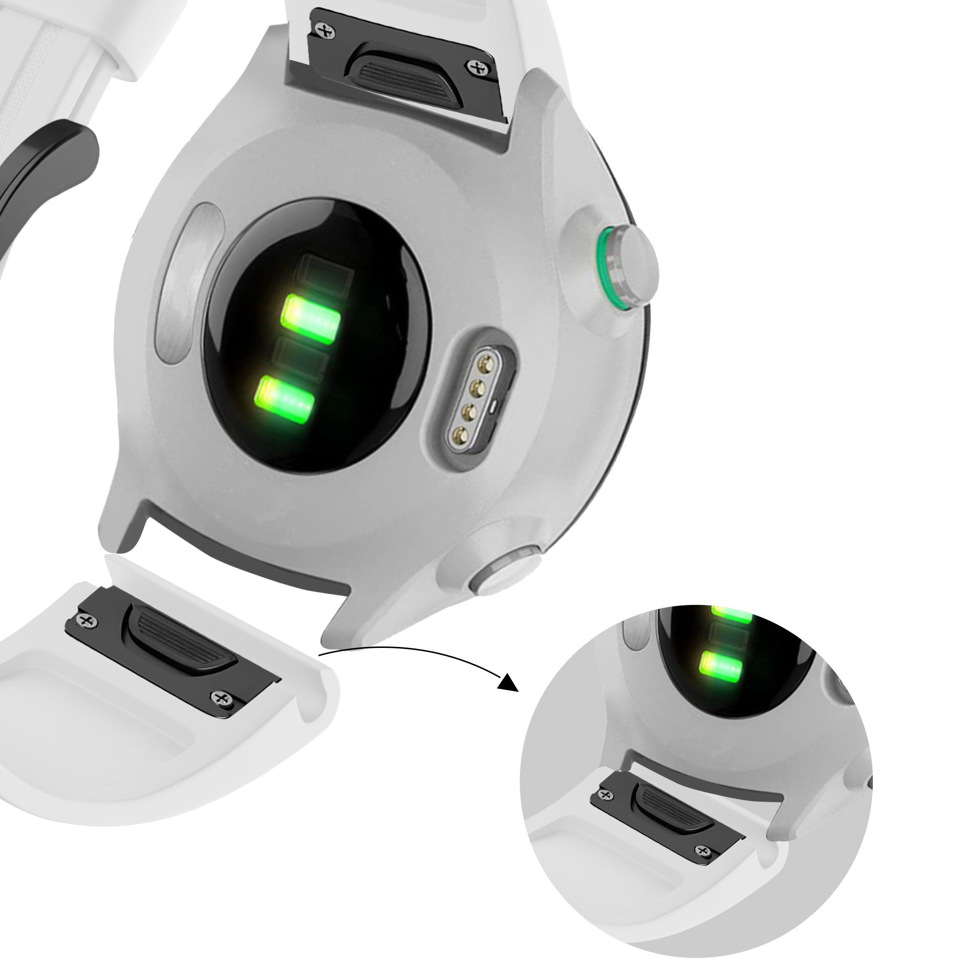 Bandz Garmin Descent Mk2S Buckled Silicone Strap (White)
