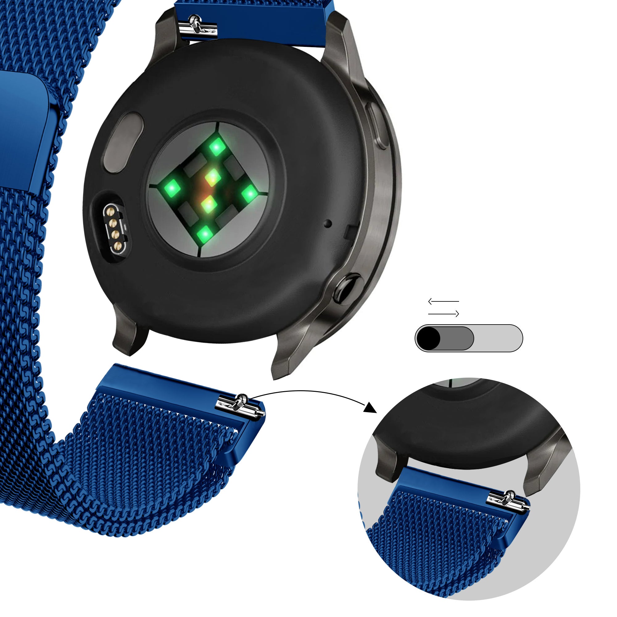 Bandz Correa milanesa Loop Garmin Approach J1 (azul)