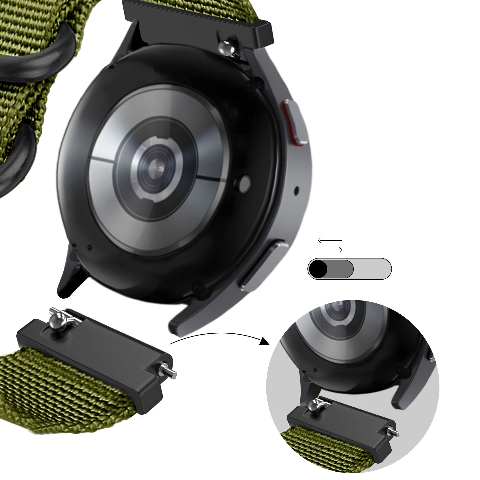Bandz Correa nylon con hebilla Garmin Vivoactive 6 (verde)