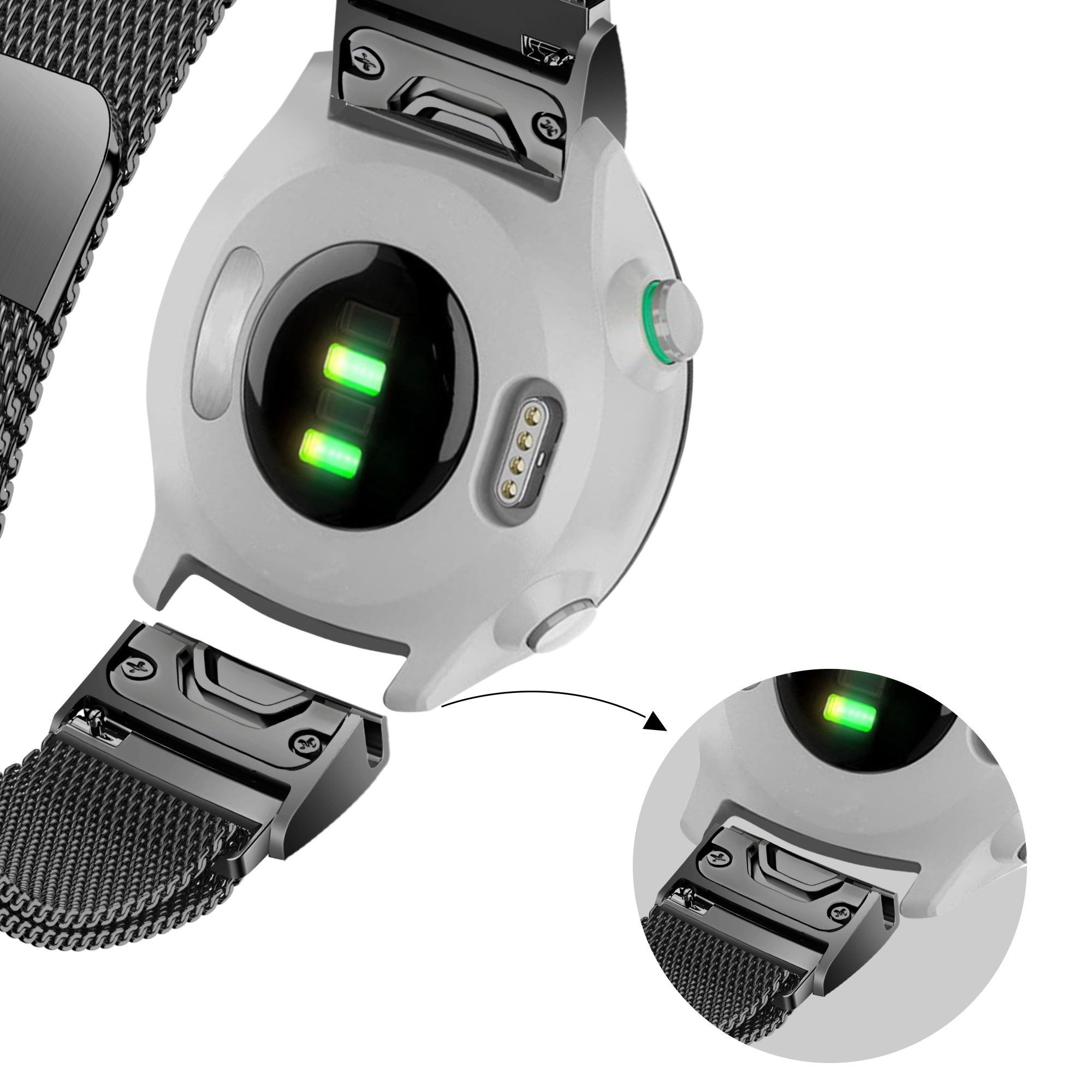 Bandz Correa milanesa Loop Garmin D2 Mach 2 - 47mm (negro)