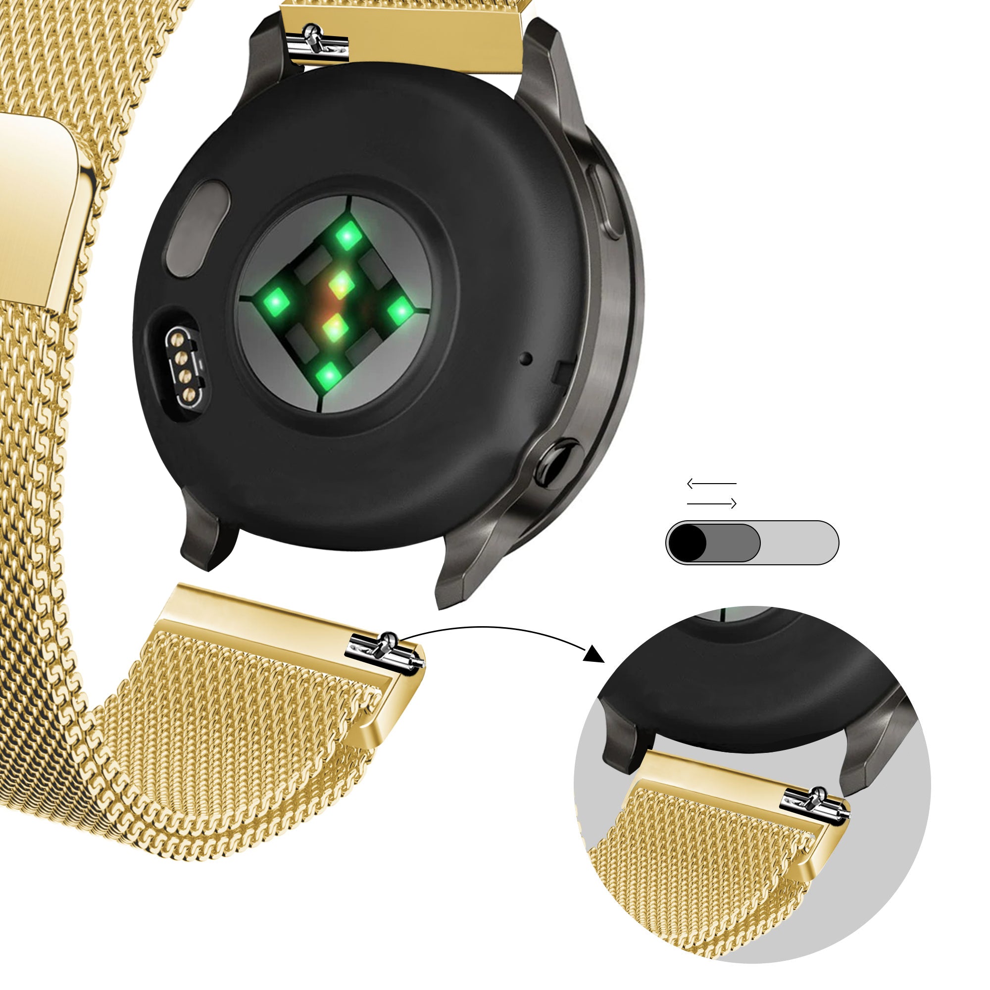 Bandz Correa milanesa Loop Garmin Approach J1 (dorado)