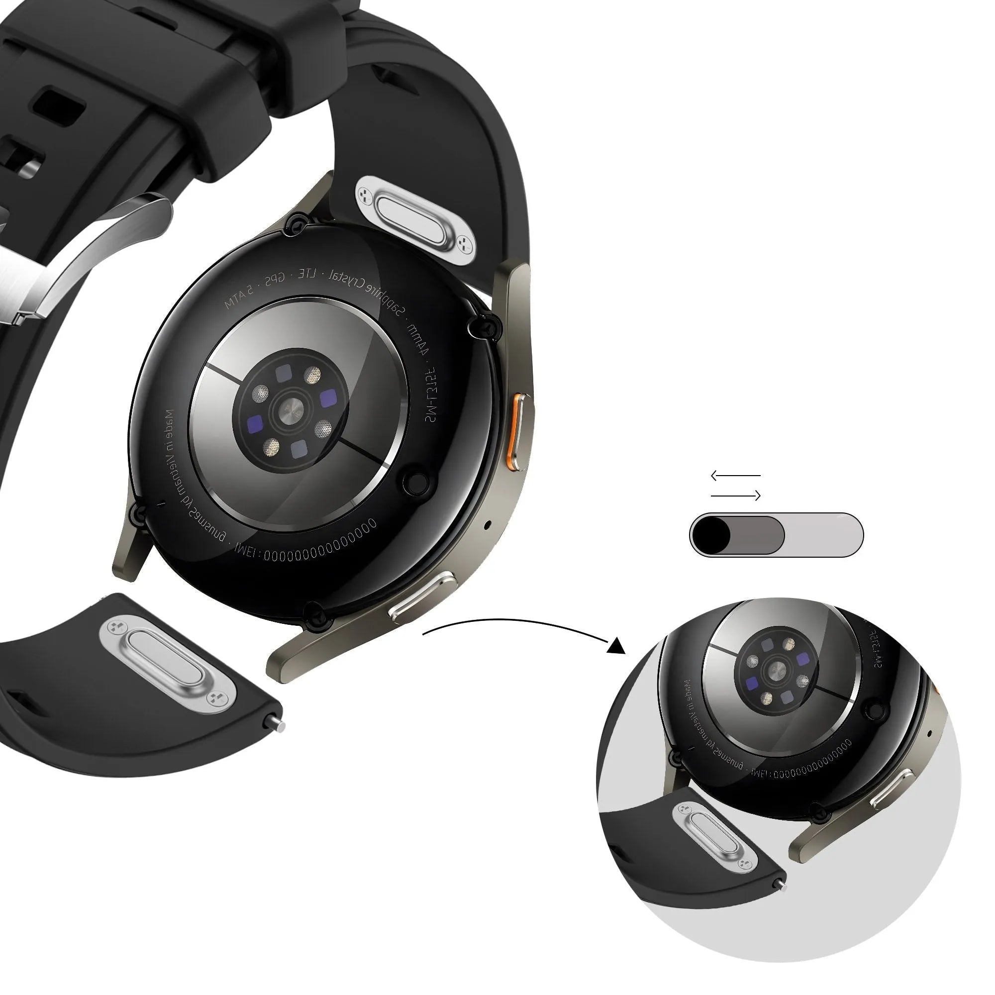 Bandz Correa silicona 'Easy Fit' ICE Fit RT 3.0 - 40mm (negro)