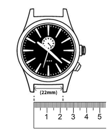 Correa reloj cuero moderno 22mm - universal (marrón)